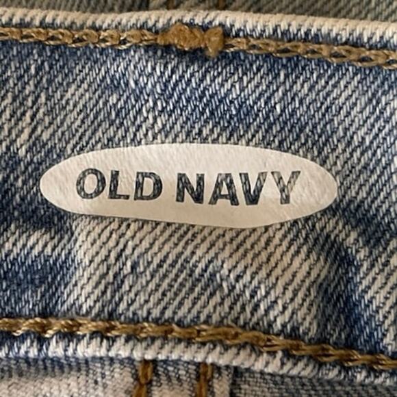 Old Navy Women's Blue Denim Mid Rise Distressed Cut Off Hem Mini Jeans Shorts 2 - Picture 3 of 4